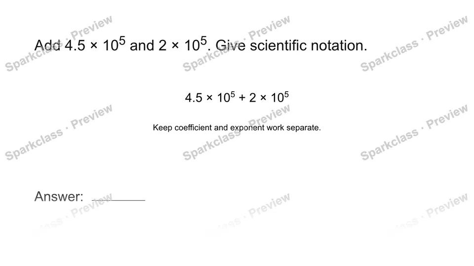 Add quantities in scientific notation — page 1