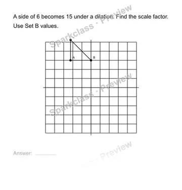 Find a scale factor — Grade 8 problem preview