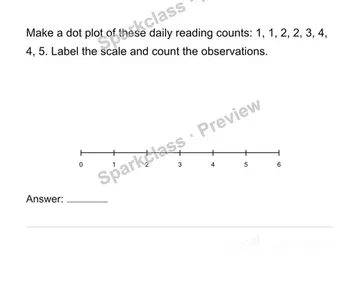 Construct and interpret numerical dot plots — Grade 6 problem preview