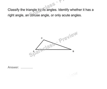 Classify triangles by angles — Grade 4 problem preview