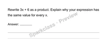 Generate and justify equivalent expressions — Grade 6 problem preview