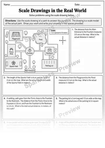 7.G.A.1 · Scale Drawings — Grade 7 worksheet preview