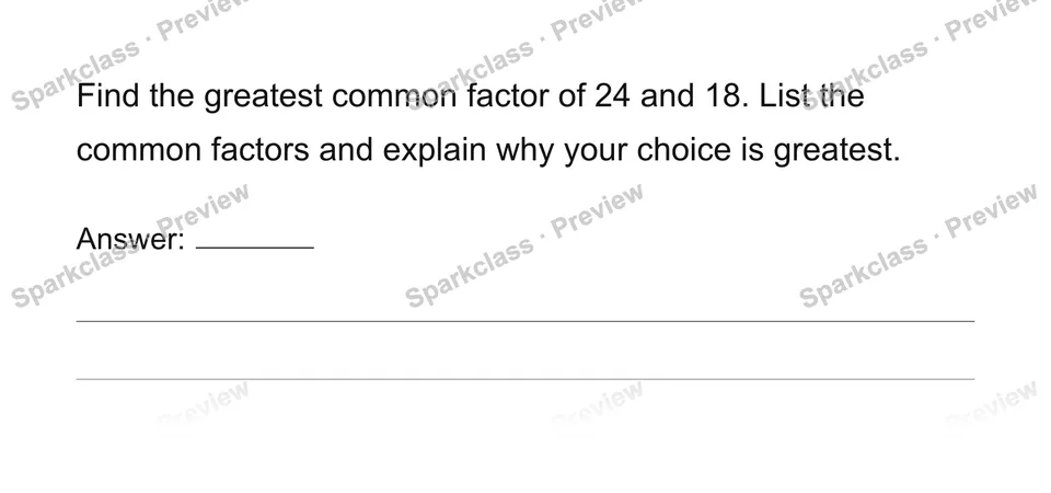 Find greatest common factors — page 1