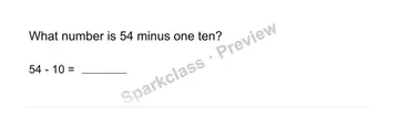 One less ten — Grade 1 problem preview