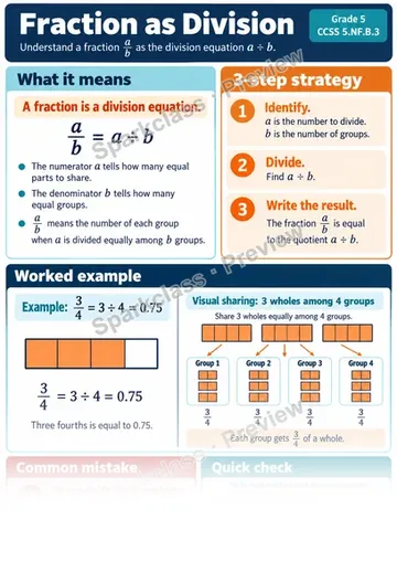 Knowledge Guide · Fraction as Division — Grade 5 worksheet preview