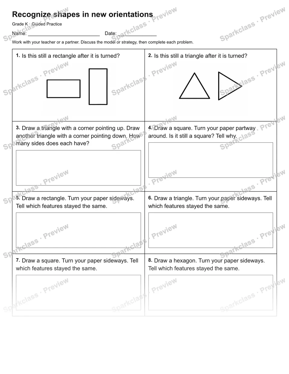 Recognize shapes in new orientations — Guided Practice — page 1