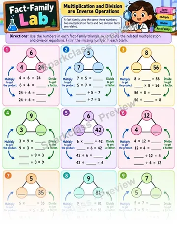 Relate Multiplication and Division — Grade 4 worksheet preview
