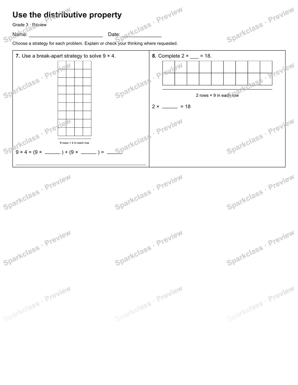 Use the distributive property — Review — page 2