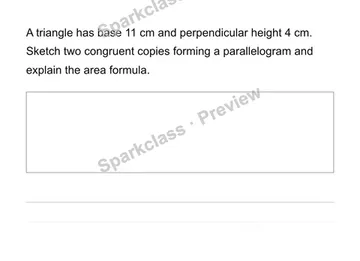 Derive and apply triangle area — Grade 6 problem preview