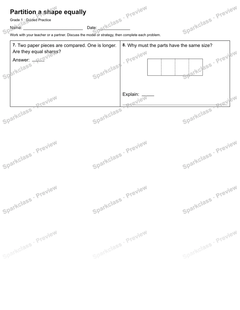 Partition a shape equally — Guided Practice — page 2