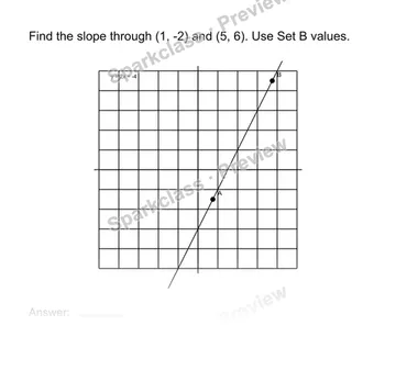 Find slope from two points — Grade 8 problem preview