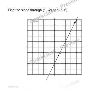 Find slope from two points — Grade 8 problem preview