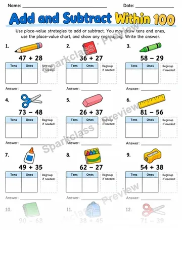 2.MD.C.8 · Change Reinforcement — Grade 2 worksheet preview