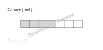 Compare same denominators — Grade 3 problem preview