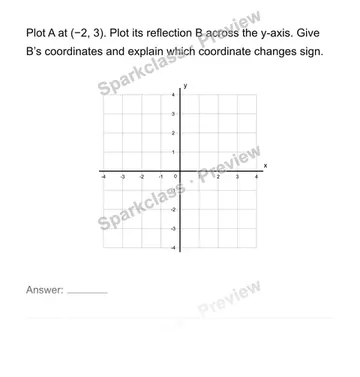 Reflect a point across an axis — Grade 6 problem preview