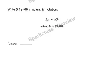 Read scientific notation — Grade 8 problem preview