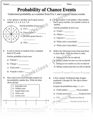 7.SP.C.5 · Understand probability of a chance event — Grade 7 worksheet preview