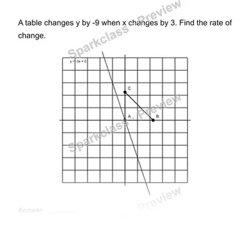 Find rate of change from a table — Grade 8 problem preview
