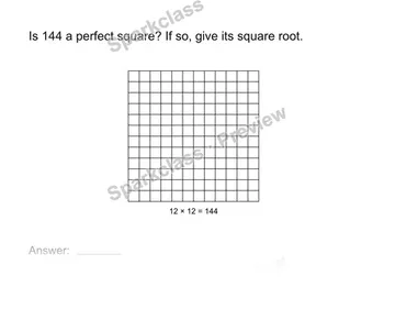 Identify perfect squares — Grade 8 problem preview