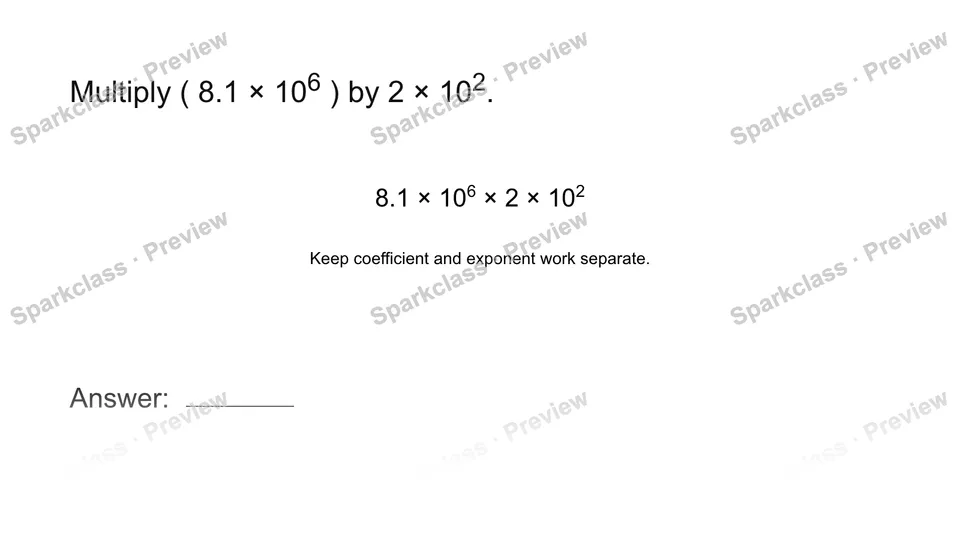 Multiply in scientific notation — page 1