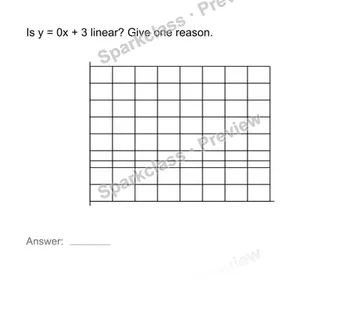 Recognize a linear function — Grade 8 problem preview
