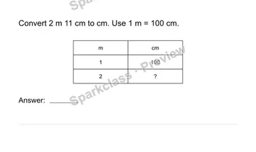 Convert measurement units — Grade 4 problem preview