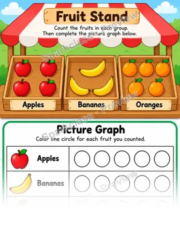 Basic Count Categories · Picture Graph — Kindergarten worksheet preview