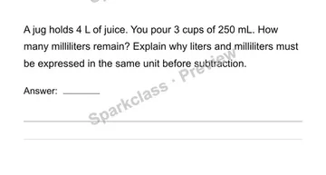 Solve measurement word problems — Grade 4 problem preview