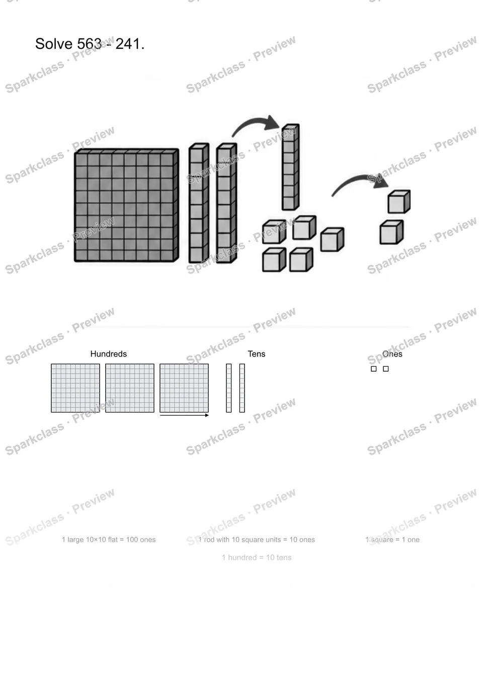 Subtract hundreds — page 1