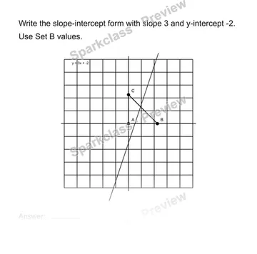 Use slope-intercept form — Grade 8 problem preview