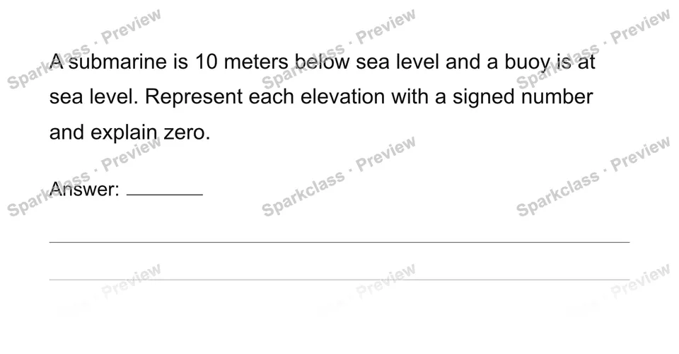 Interpret signed quantities and zero — page 1