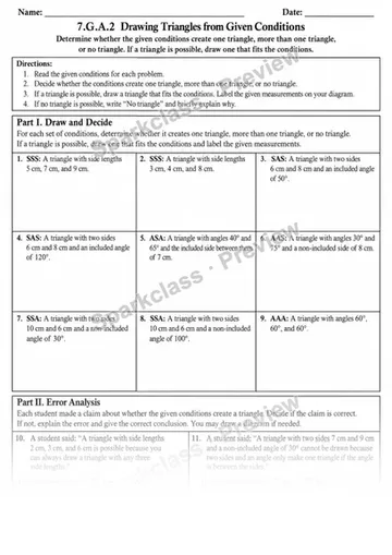 7.G.A.2 · 2 Triangle Constructions Variant 2 — Grade 7 worksheet preview
