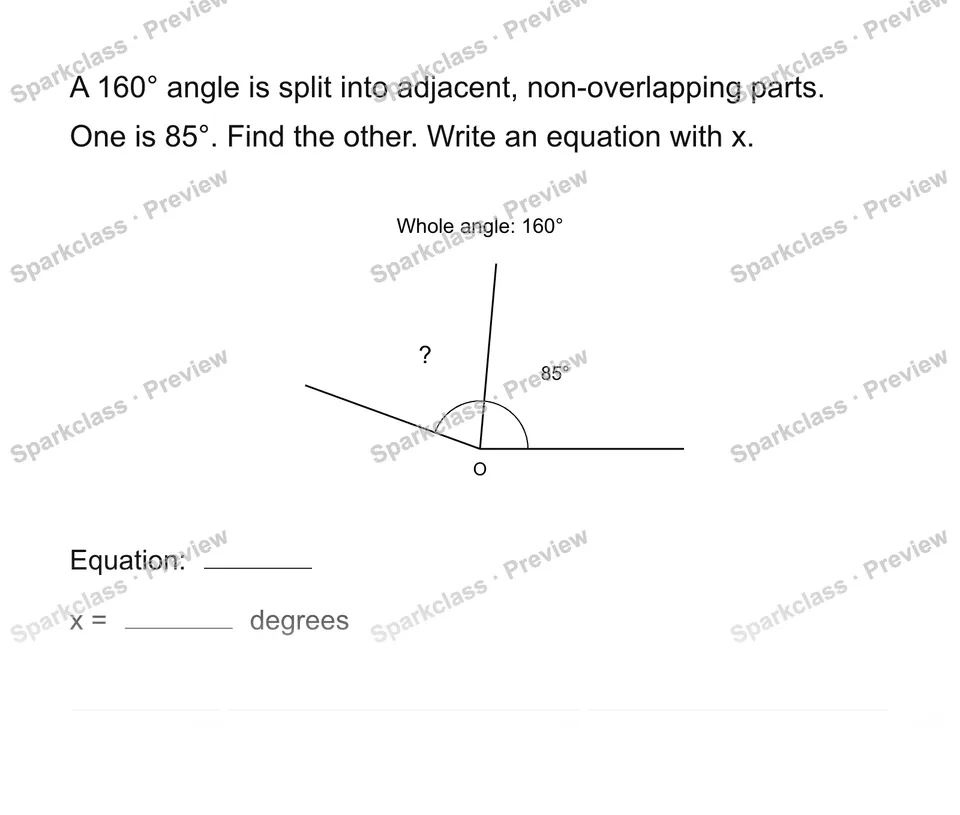 Find an unknown angle — page 1
