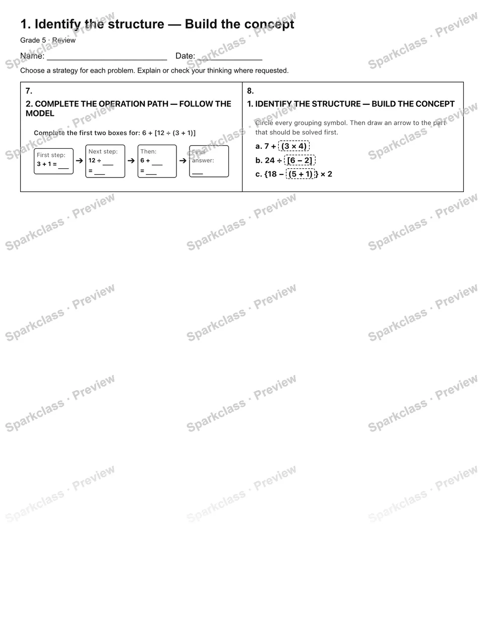 1. Identify the structure — Build the concept — Review — page 2