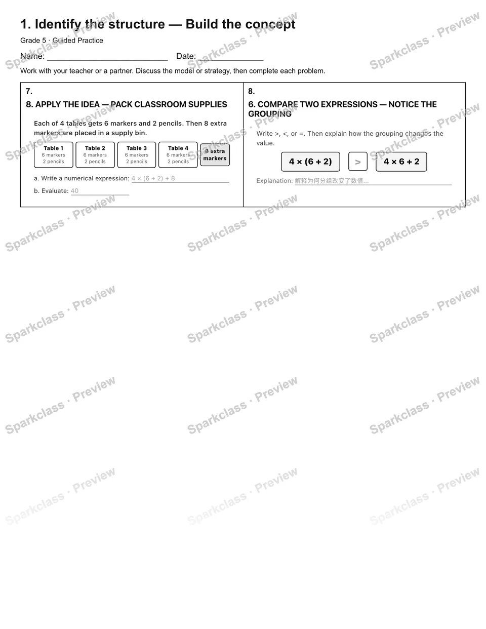1. Identify the structure — Build the concept — Guided Practice — page 2