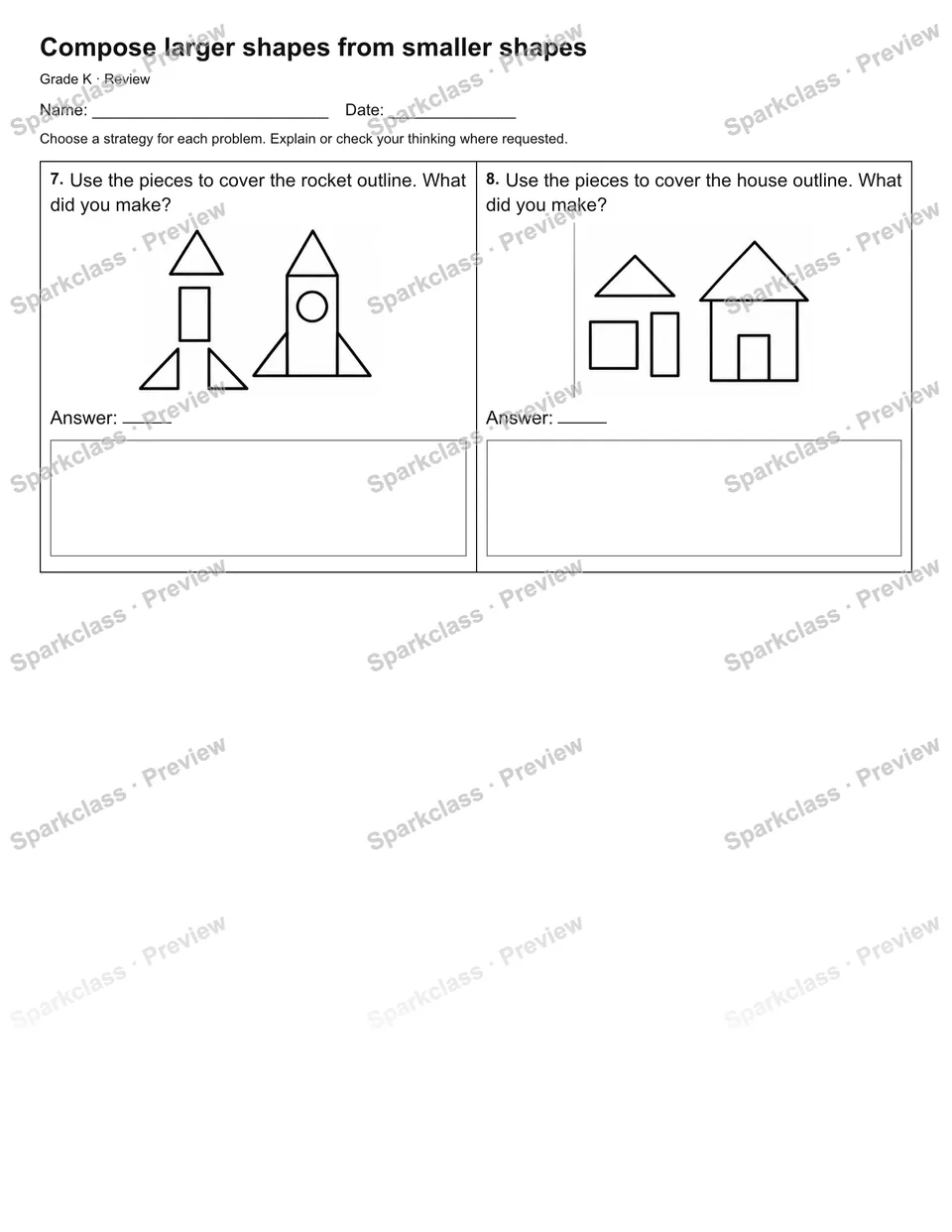 Compose larger shapes from smaller shapes — Review — page 2