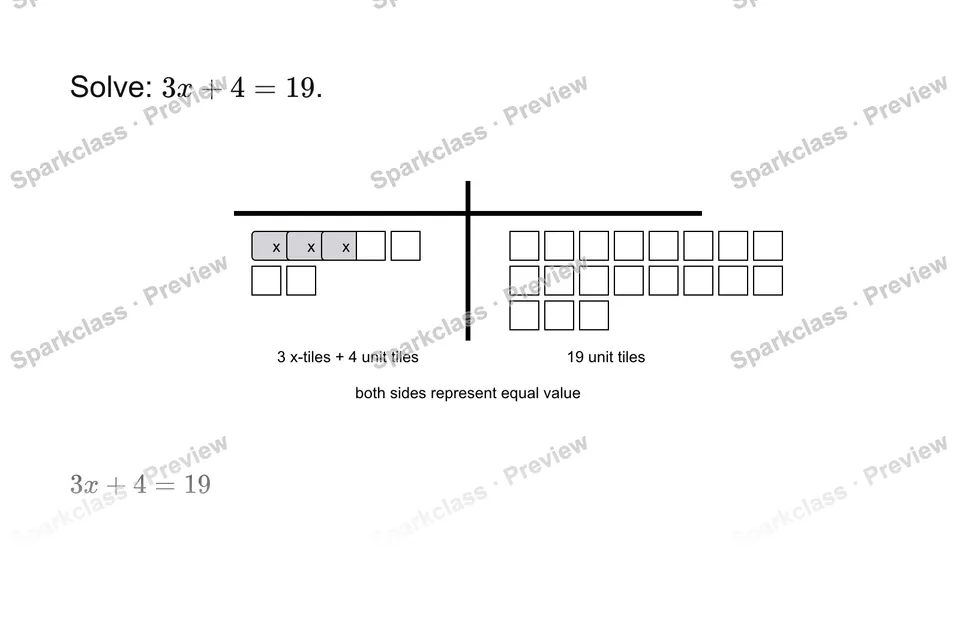 Solve a two-step equation — page 1