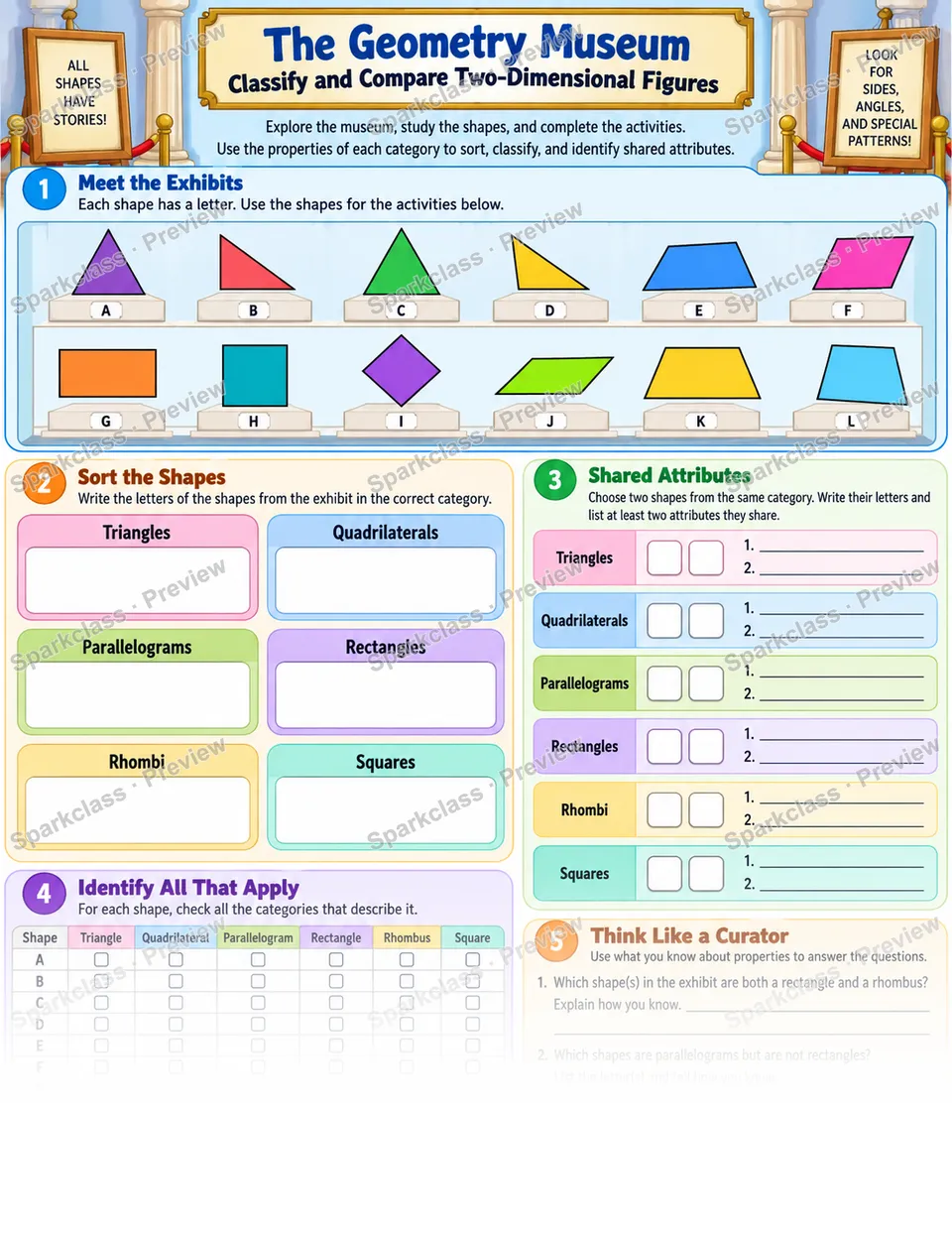 Geometry Museum · Shape Classification — page 1