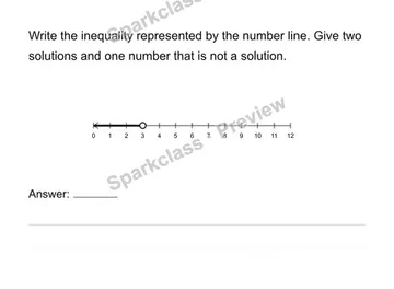 Represent constraints and inequality solution sets — Grade 6 problem preview