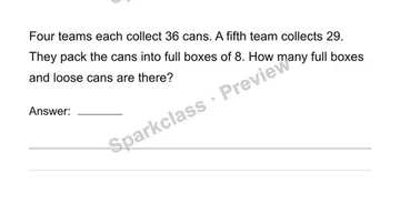 Solve a multi-step situation — Grade 4 problem preview