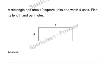 Use rectangle area and perimeter — Grade 4 problem preview