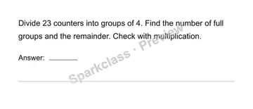 Divide with a remainder — Grade 4 problem preview