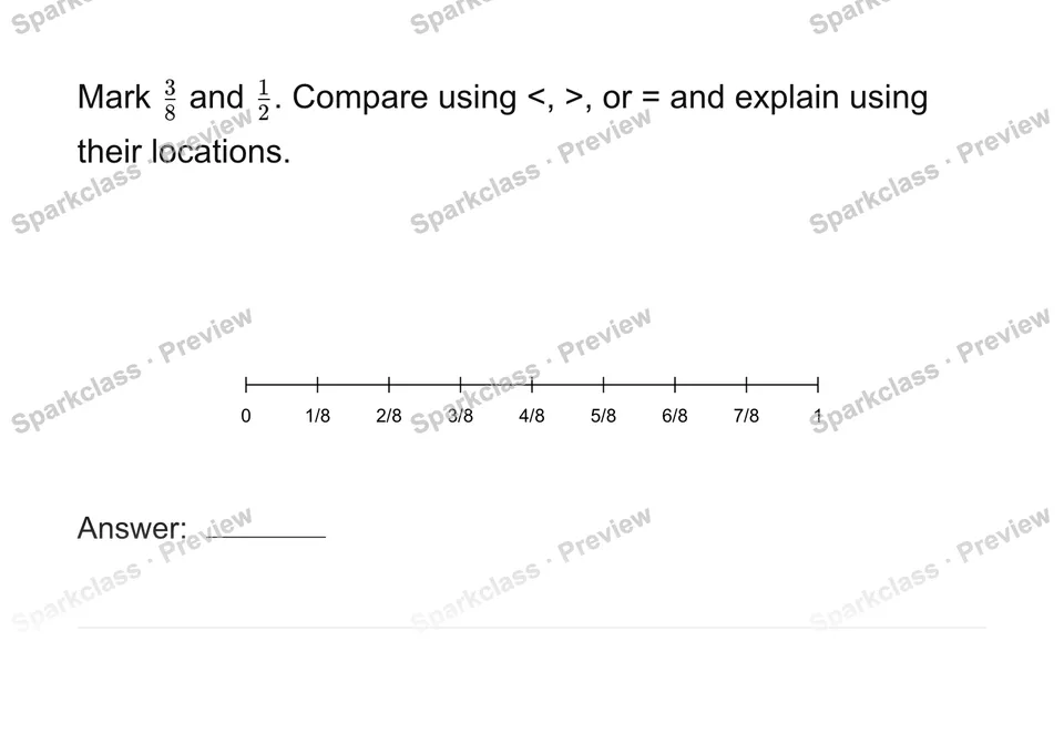 Compare on one number line — page 1