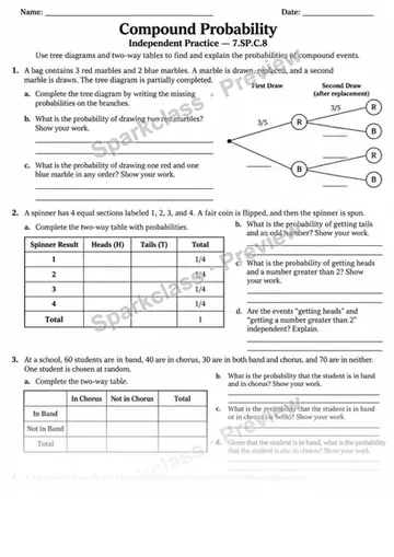 7.SP.C.8 · Compound Probability — Grade 7 worksheet preview