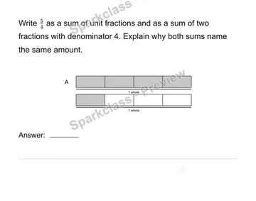 Decompose a fraction in two ways — Grade 4 problem preview