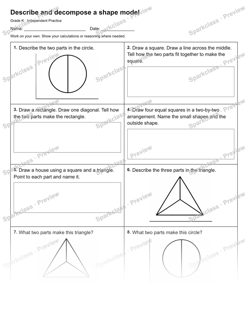 Describe and decompose a shape model — Independent Practice — page 1