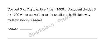 Convert measurement units — Grade 4 problem preview