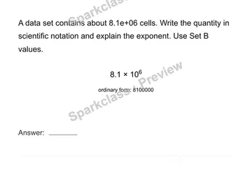 Model very large and small quantities — Grade 8 problem preview