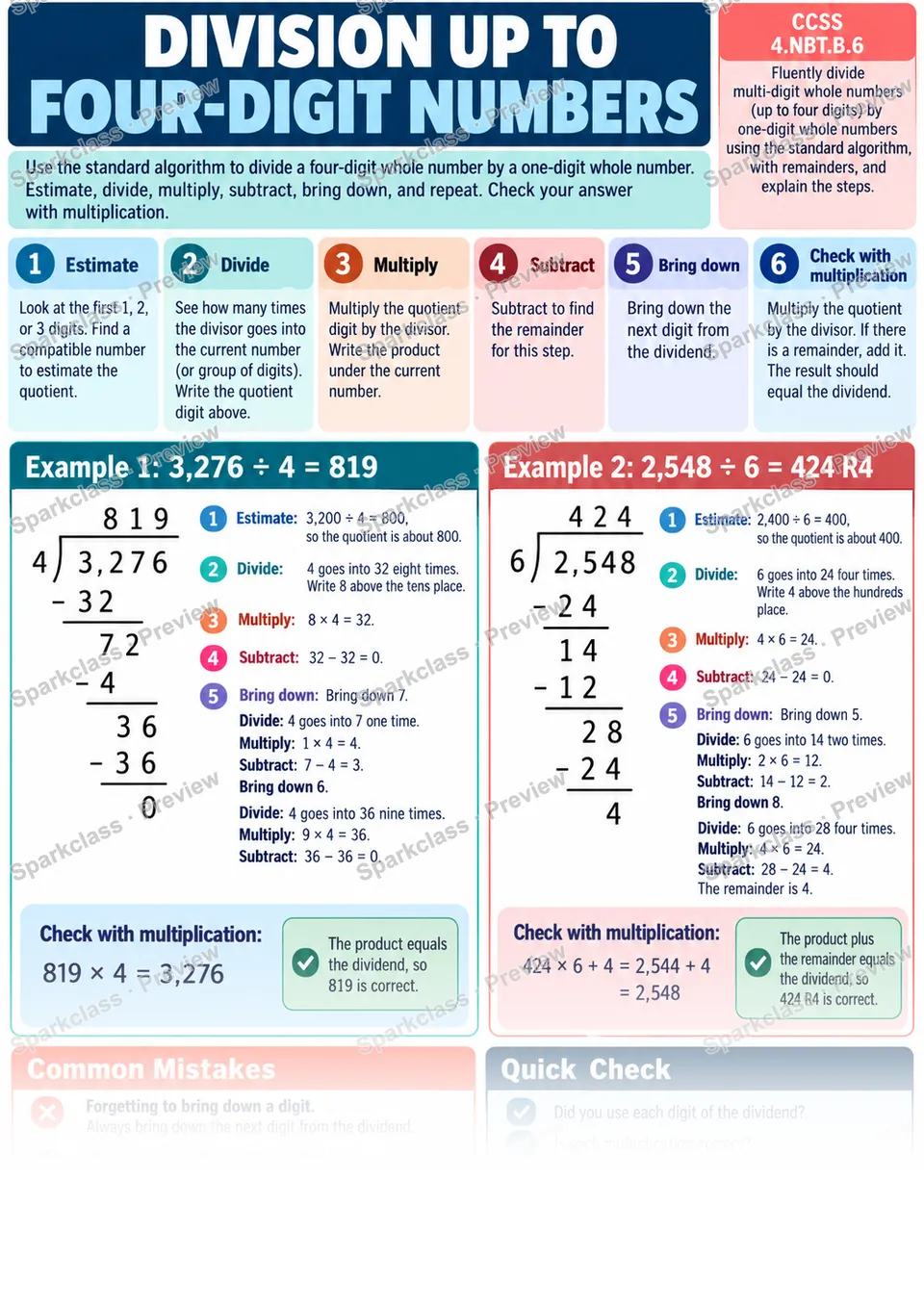 Knowledge Guide · Division Up to Four-Digit Numbers — page 1