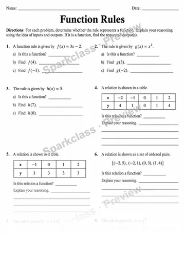 8.F.A.1 · Understand a function as a rule — Grade 8 worksheet preview